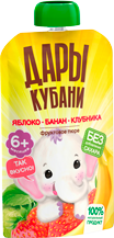 Пюре фруктовое из яблок, бананов и клубники Пюре фруктовое из яблок, бананов и клубники