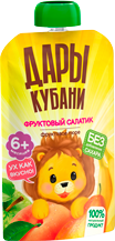 Пюре фруктовое из бананов, груш, яблок и персиков «Фруктовый салатик» Пюре фруктовое из бананов, груш, яблок и персиков «Фруктовый салатик»