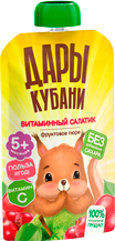 Пюре фруктовое из яблок, шиповника и клюквы «Витаминный салатик» Пюре фруктовое из яблок, шиповника и клюквы «Витаминный салатик»