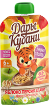 Пюре фруктовое из яблок и персиков со злаками Пюре фруктовое из яблок и персиков со злаками