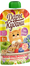 Пюре фруктовое из яблок, черники и земляники со злаками Пюре фруктовое из яблок, черники и земляники со злаками