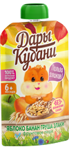 Пюре фруктовое из яблок, бананов и груш со злаками Пюре фруктовое из яблок, бананов и груш со злаками